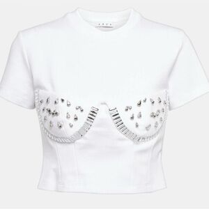 Area Crystal-embellished jersey T-shirt size XL